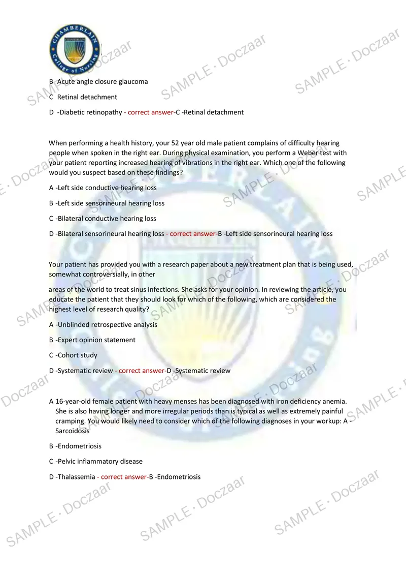 Preview page 27 of NR 511 CEA EXAM 2026/2027 | 150 HIGH-YIELD QUESTIONS & VERIFIED ANSWERS | LATEST TEST PREP | RECENT & MOST TESTED TOPICS