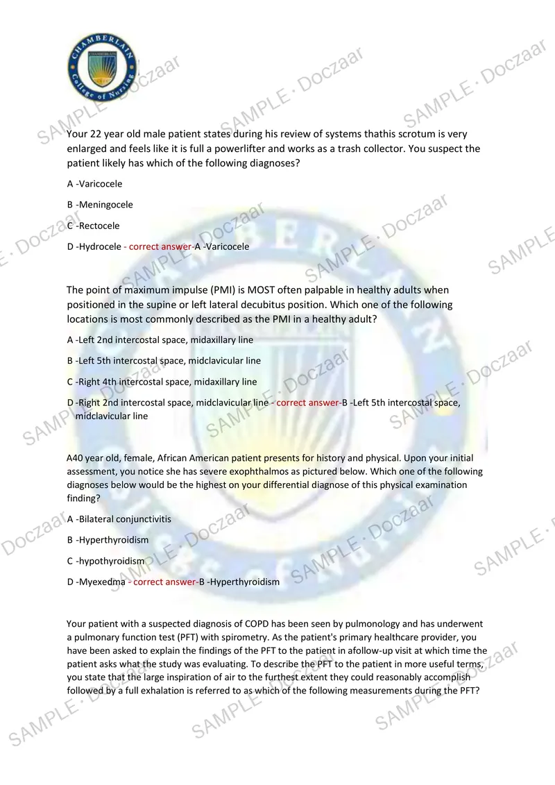 Preview page 4 of NR 511 CEA EXAM 2026/2027 | 150 HIGH-YIELD QUESTIONS & VERIFIED ANSWERS | LATEST TEST PREP | RECENT & MOST TESTED TOPICS