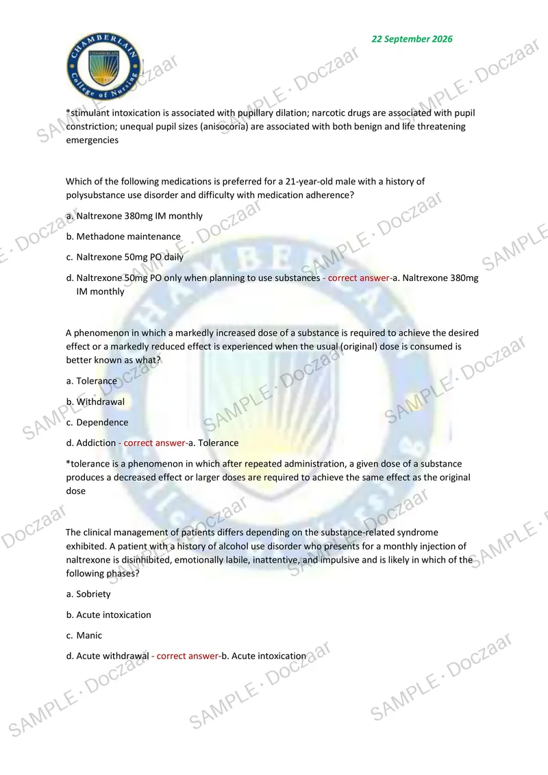Preview page 115 of NR 668 CEA MIDTERM EXAM 2026/2027 | 460 HIGH-YIELD QUESTIONS & VERIFIED ANSWERS | LATEST TESTBANK | RECENT & MOST TESTED