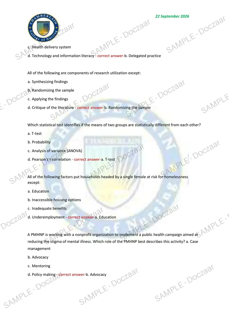 Preview page 16 of NR 668 CEA MIDTERM EXAM 2026/2027 | 460 HIGH-YIELD QUESTIONS & VERIFIED ANSWERS | LATEST TESTBANK | RECENT & MOST TESTED