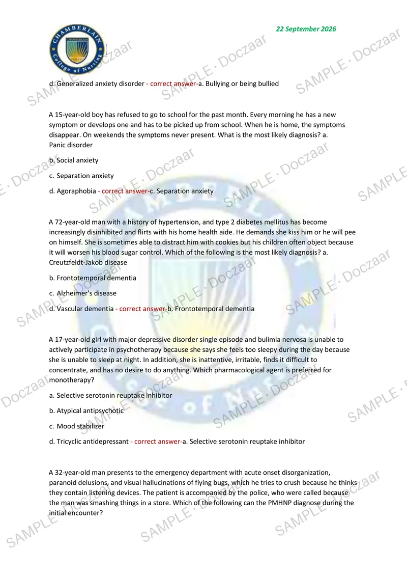 Preview page 85 of NR 668 CEA MIDTERM EXAM 2026/2027 | 460 HIGH-YIELD QUESTIONS & VERIFIED ANSWERS | LATEST TESTBANK | RECENT & MOST TESTED