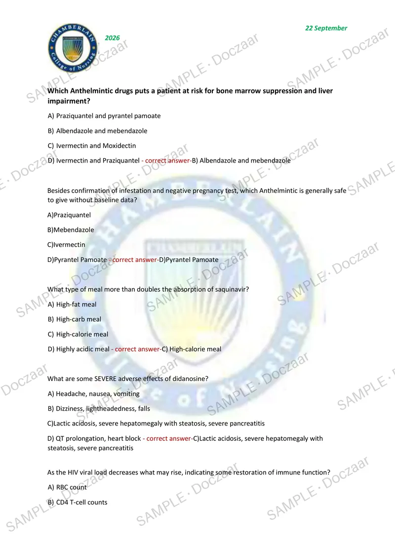 Preview page 11 of NR566 ADVANCED PHARMACOLOGY FOR CARE OF THE FAMILY FINAL EXAM 2026/2027 | 100 HIGH-YIELD QUESTIONS & VERIFIED ANSWERS |