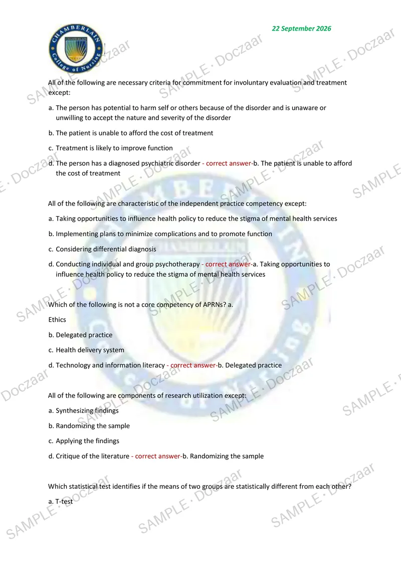 Preview page 12 of NR 668 CEA FINAL EXAM 2026/2027 | 460 HIGH-YIELD QUESTIONS & VERIFIED ANSWERS | LATEST TESTBANK | RECENT & MOST TESTED T