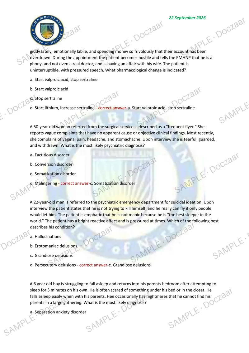 Preview page 79 of NR 668 CEA FINAL EXAM 2026/2027 | 460 HIGH-YIELD QUESTIONS & VERIFIED ANSWERS | LATEST TESTBANK | RECENT & MOST TESTED T