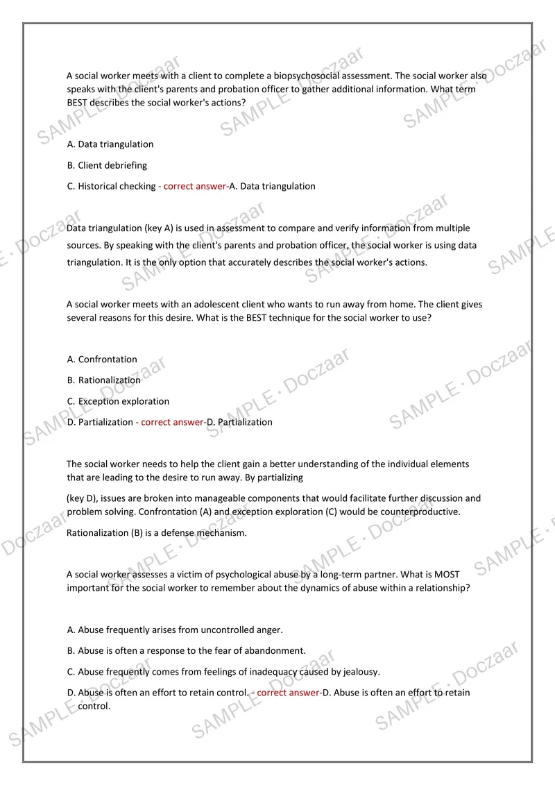 Preview page 25 of ASWB LMSW EXAM 2026/2027 | 180 HIGH-YIELD QUESTIONS & VERIFIED ANSWERS | LATEST TEST PREP | RECENT & MOST TESTED TOPICS