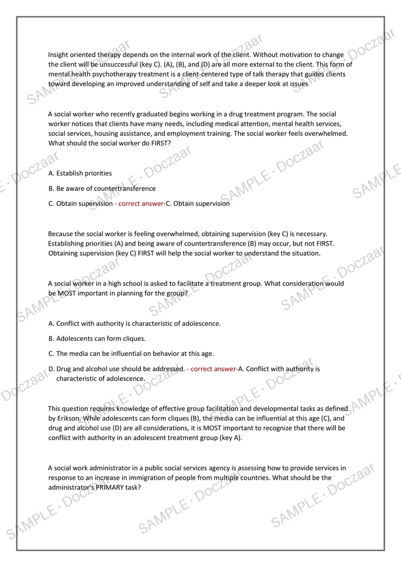 Preview page 36 of ASWB LMSW EXAM 2026/2027 | 180 HIGH-YIELD QUESTIONS & VERIFIED ANSWERS | LATEST TEST PREP | RECENT & MOST TESTED TOPICS