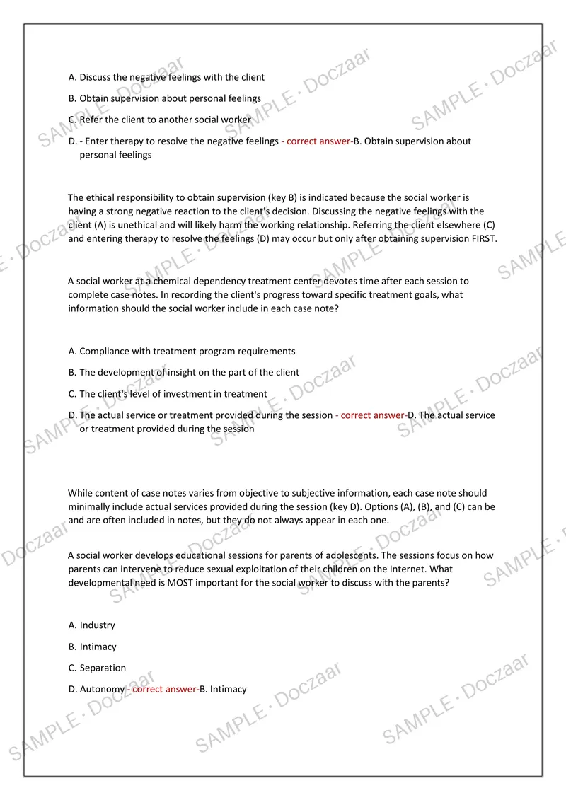 Preview page 45 of ASWB LMSW EXAM 2026/2027 | 180 HIGH-YIELD QUESTIONS & VERIFIED ANSWERS | LATEST TEST PREP | RECENT & MOST TESTED TOPICS