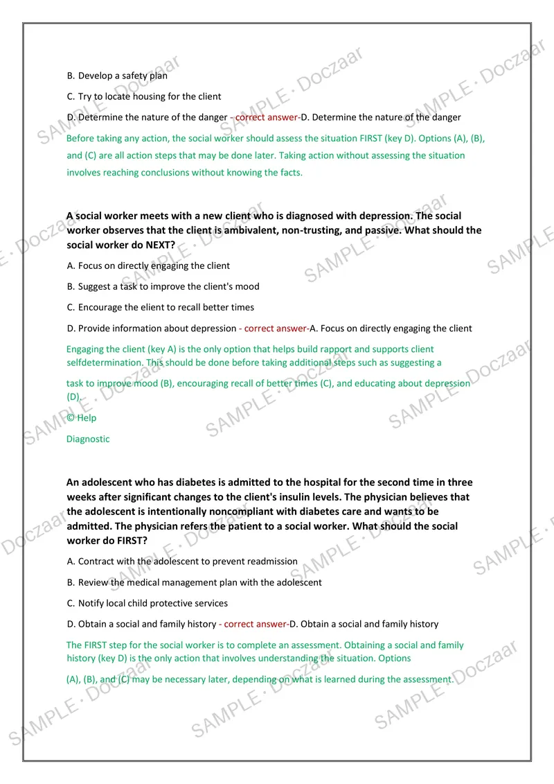 Preview page 4 of ASWB LMSW EXAM 2026/2027 | 180 HIGH-YIELD QUESTIONS & VERIFIED ANSWERS | LATEST TEST PREP | RECENT & MOST TESTED TOPICS