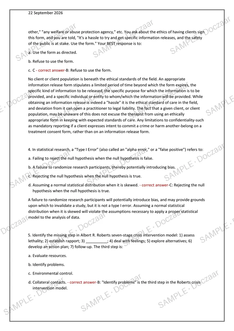 Preview page 12 of LMSW PRACTICE TEST 2026/2027 | 200 HIGH-YIELD QUESTIONS & VERIFIED ANSWERS | LATEST TESTBANK | RECENT & MOST TESTED TOPI