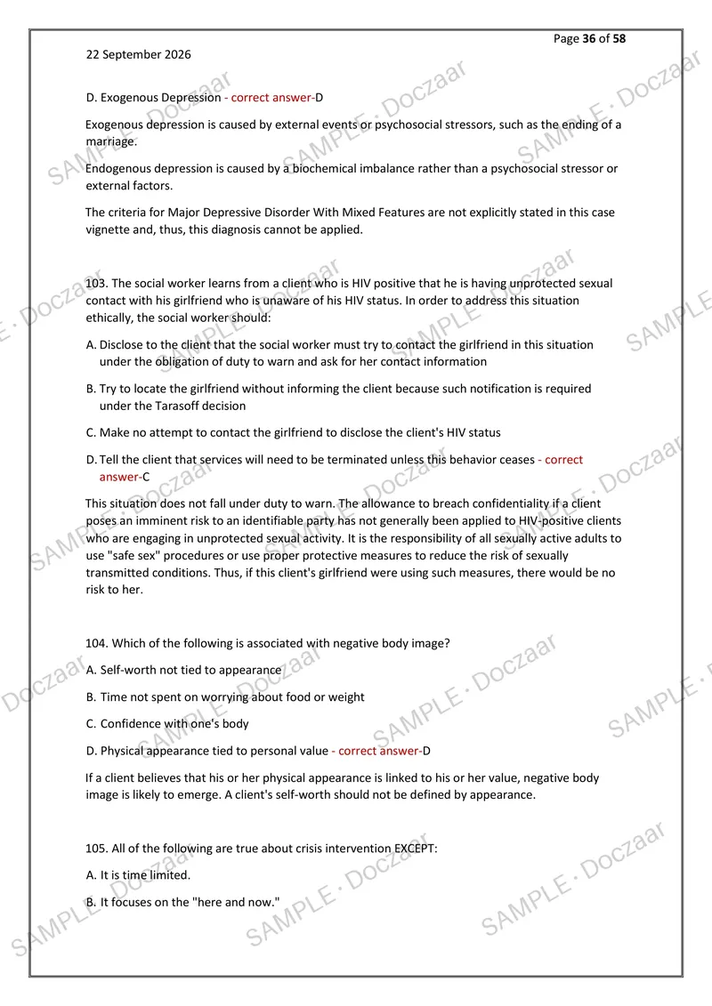 Preview page 36 of ASWB COMPLETE PRACTICE EXAM 2026/2027 | 180 HIGH-YIELD QUESTIONS & VERIFIED ANSWERS | DETAILED EXPLANATIONS | RECENT & M