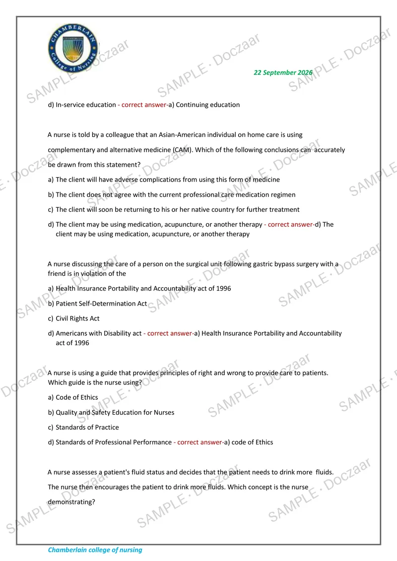 Preview page 6 of NR 222 EXAM 3 2026/2027 | 70 HIGH-YIELD QUESTIONS & VERIFIED ANSWERS | LATEST TEST PREP | RECENT & MOST TESTED TOPICS |