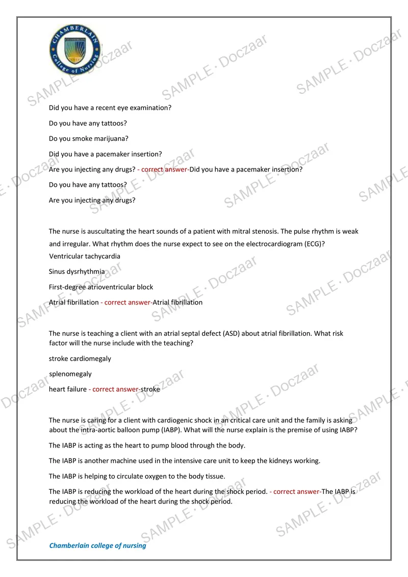 Preview page 23 of NUR 257 EXAM 5 2026/2027 | 200 HIGH-YIELD QUESTIONS & VERIFIED ANSWERS | LATEST TEST PREP | RECENT & MOST TESTED TOPICS