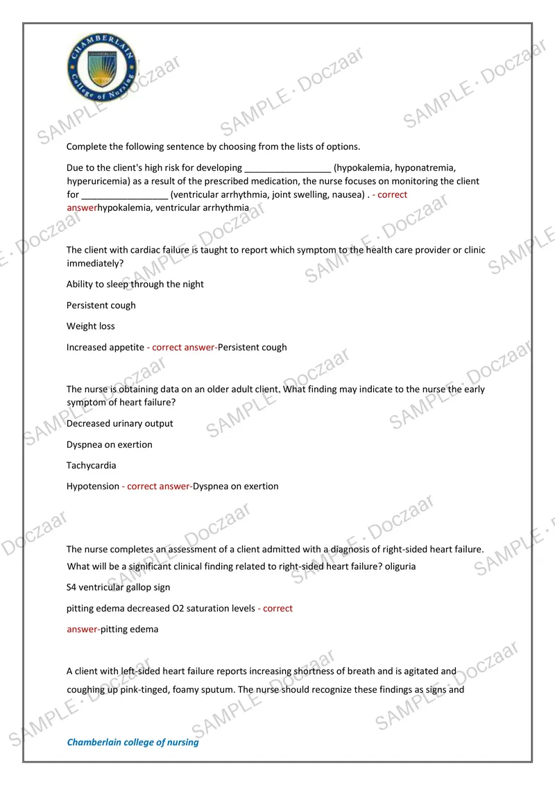 Preview page 30 of NUR 257 EXAM 5 2026/2027 | 200 HIGH-YIELD QUESTIONS & VERIFIED ANSWERS | LATEST TEST PREP | RECENT & MOST TESTED TOPICS