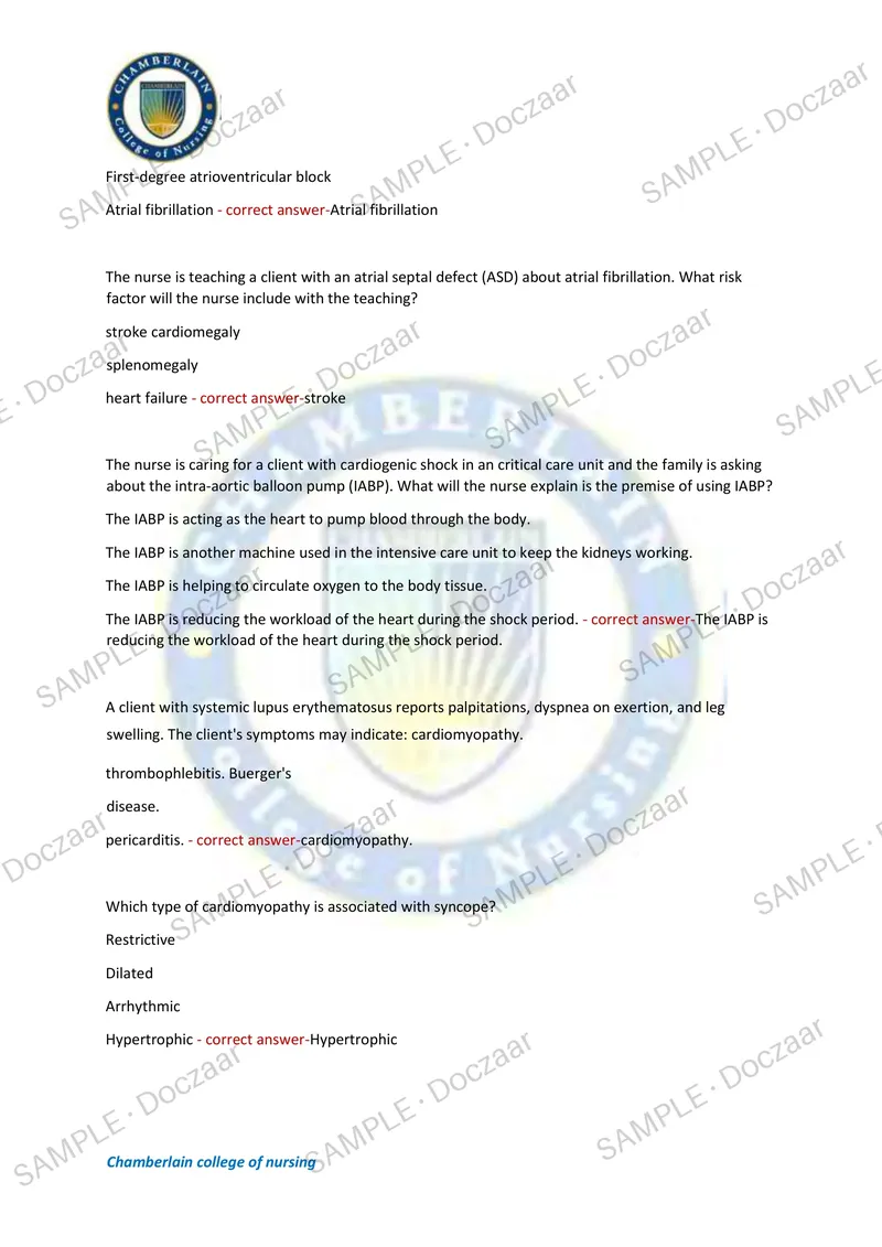 Preview page 19 of NUR257 Exam 4 NEWEST 2026/2027 ACTUAL TEST EXAM  200 QUESTIONS AND CORRECT (VERIFIED ANSWERS)  COVERING RECENT AND MOST