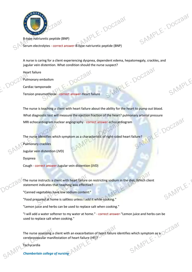 Preview page 27 of NUR257 Exam 4 NEWEST 2026/2027 ACTUAL TEST EXAM  200 QUESTIONS AND CORRECT (VERIFIED ANSWERS)  COVERING RECENT AND MOST