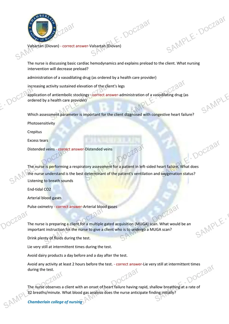 Preview page 39 of NUR257 Exam 4 NEWEST 2026/2027 ACTUAL TEST EXAM  200 QUESTIONS AND CORRECT (VERIFIED ANSWERS)  COVERING RECENT AND MOST