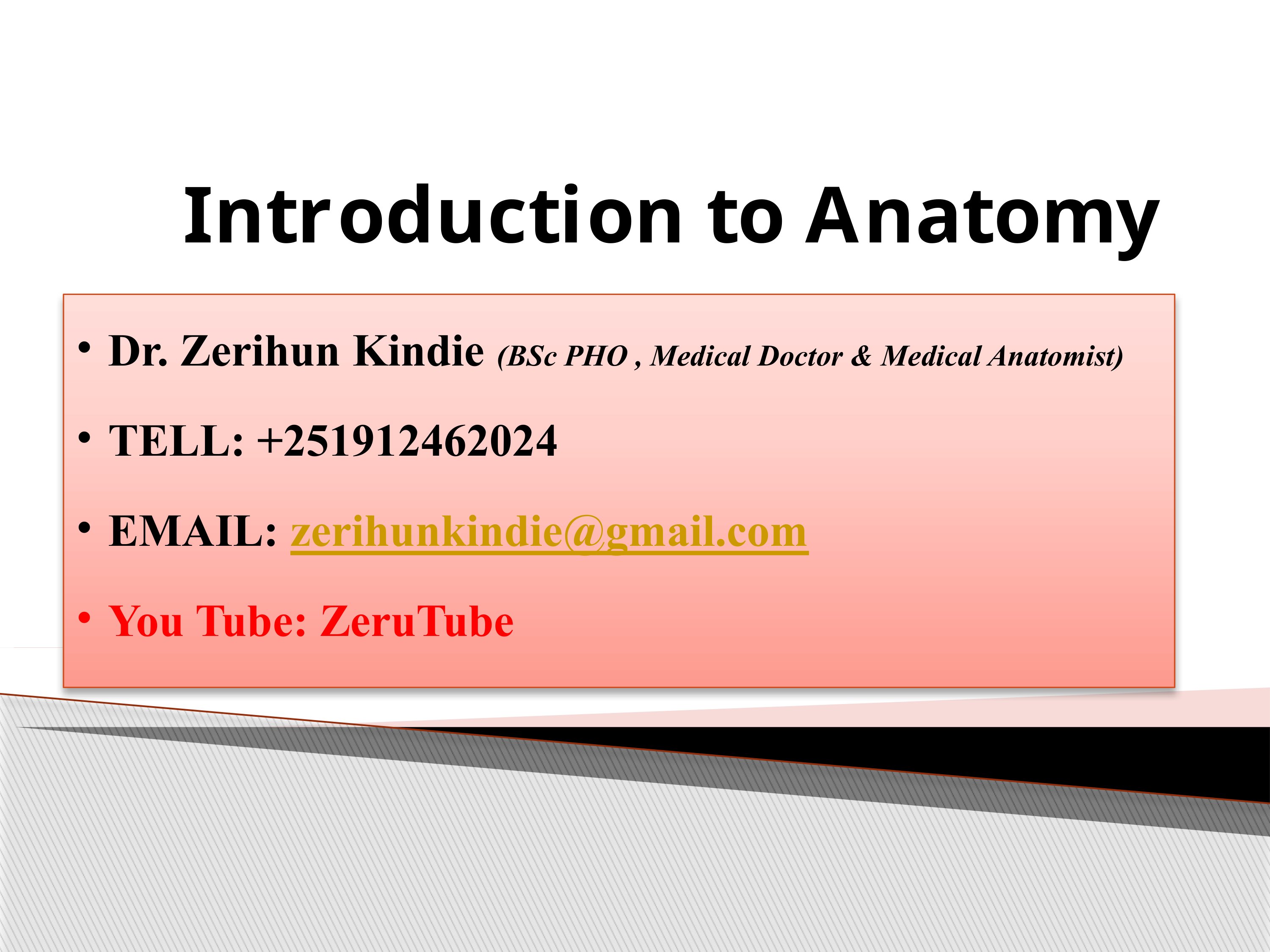 Preview of Introduction to Anatomy