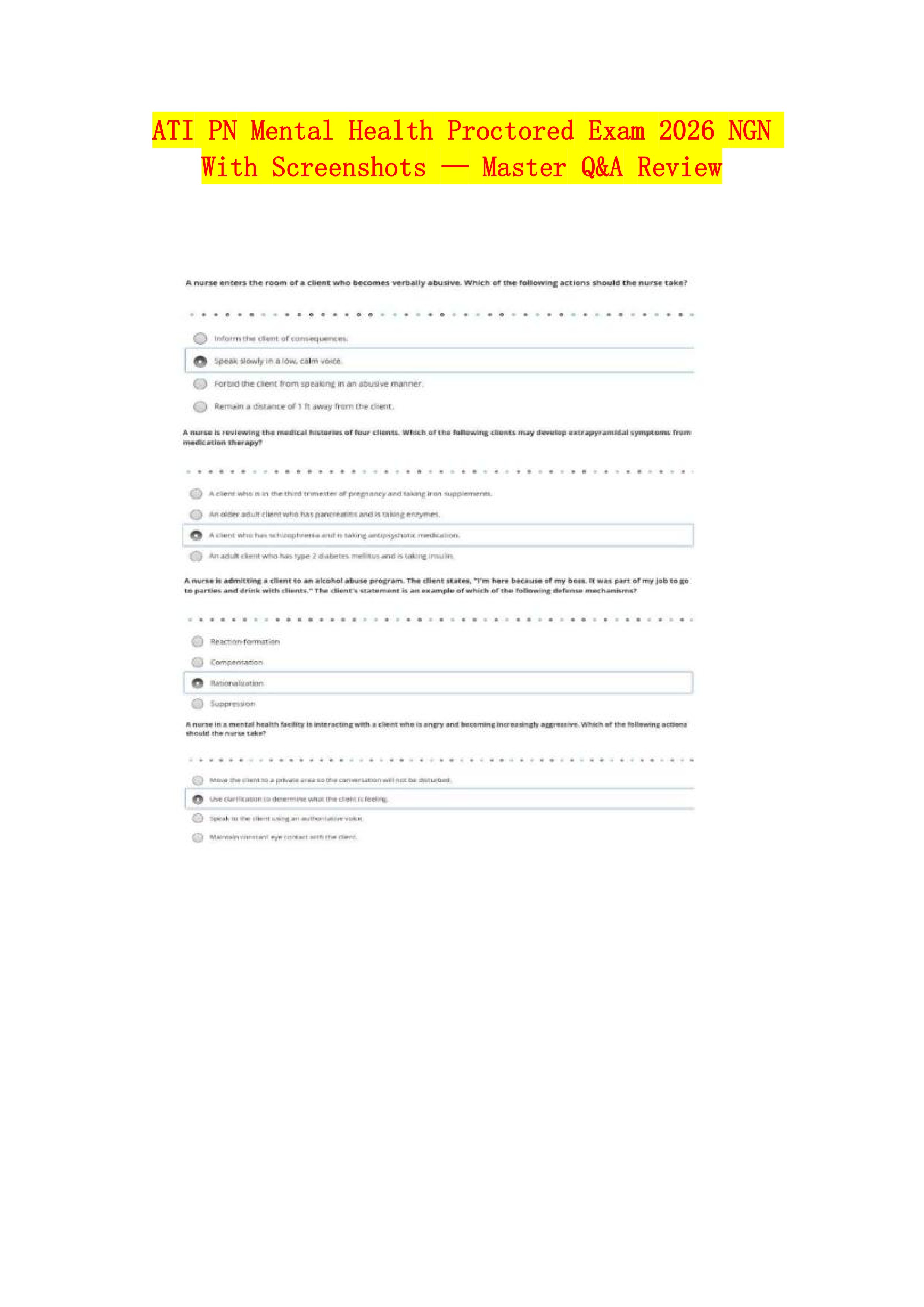 Preview of ATI PN Pharmacology Exam 2025/2026 – NGN Style Exam Study Guide Questions and Verified Answers (2024 / 2025) 100% Guaran