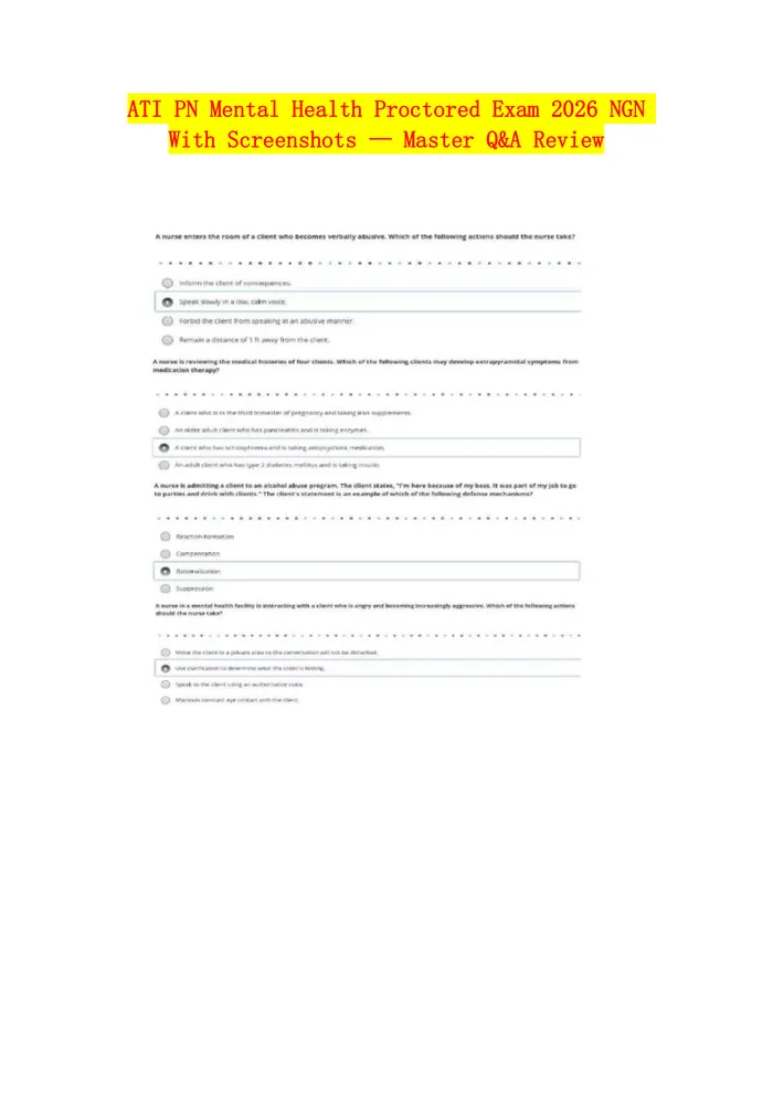 Preview of ATI PN Pharmacology Exam 2025/2026 – NGN Style Exam Study Guide Questions and Verified Answers (2024 / 2025) 100% Guaran