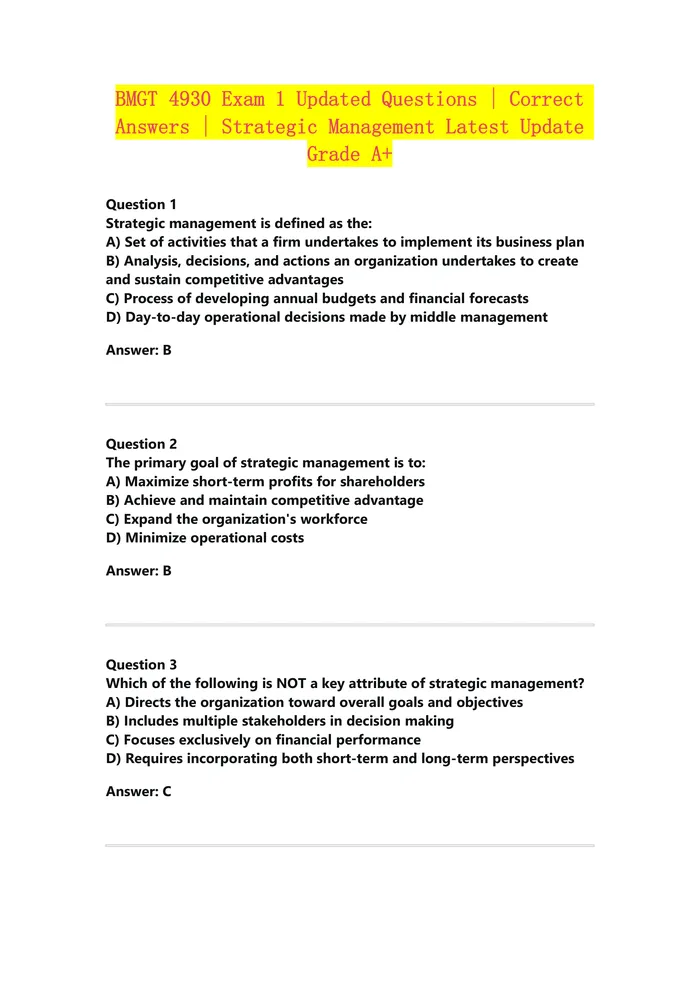 Preview of BIOS-251 Exam 2 Review | Questions and | Anatomy and Physiology I | Latest Update