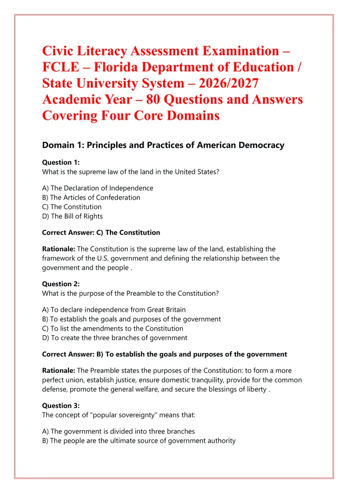 Preview of BIOS-251 Exam 2 Review | Questions and | Anatomy and Physiology I | Latest Update